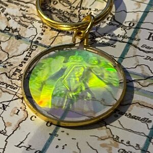 Vintage holo mother Mary pendent